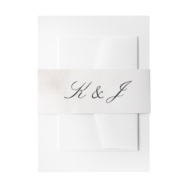 Cintas Para Invitaciones Elegante Boda de manuscrito negro con champán (Anverso Ejemplo)