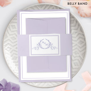 Cintas Para Invitaciones Elegante Boda de Monograma Purple Lavanda