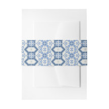 Elegante Boda de mosaico griego azul