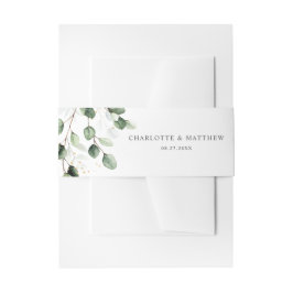 Cintas Para Invitaciones Elegante Boda de Oro Eucalyptus