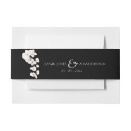 Cintas Para Invitaciones Elegante Boda de orquídeas blancas y negras
