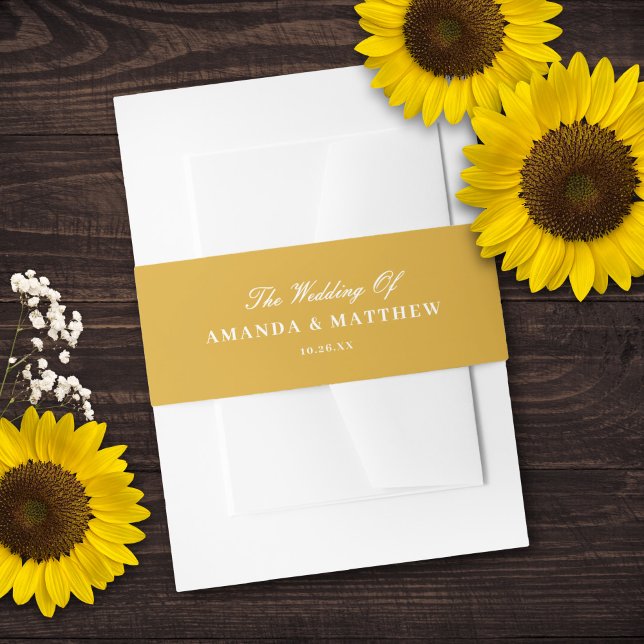 Cintas Para Invitaciones Elegante Boda de otoño amarillo giratorio (Subido por el creador)