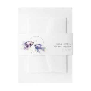Cintas Para Invitaciones Elegante Boda de Pescado Costero Lilac