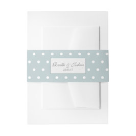 Cintas Para Invitaciones Elegante Boda de puntos de Polka Blanco Azul