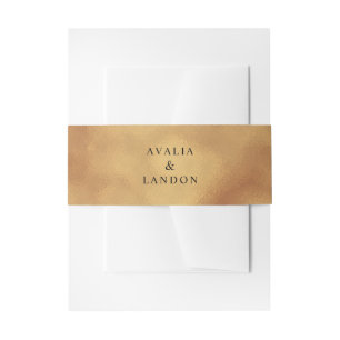 Cintas Para Invitaciones Elegante Boda de Relieve metalizado de Faux de Oro