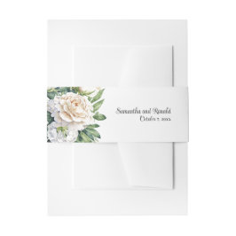 Cintas Para Invitaciones Elegante Boda de rosas blancas y peones