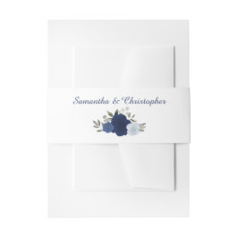 Cintas Para Invitaciones Elegante Boda de Rosas Floral Azul acuático