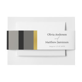 Cintas Para Invitaciones Elegante Boda de tipografía de rayas de oro gris n