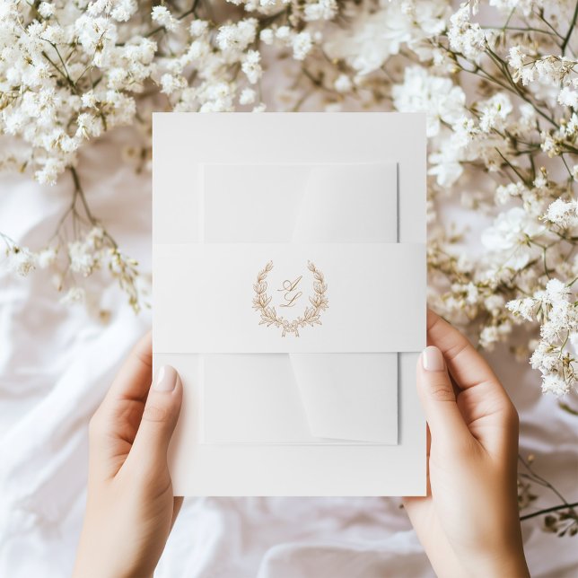 Cintas Para Invitaciones Elegante Boda de Wreath Bow botánico (Subido por el creador)