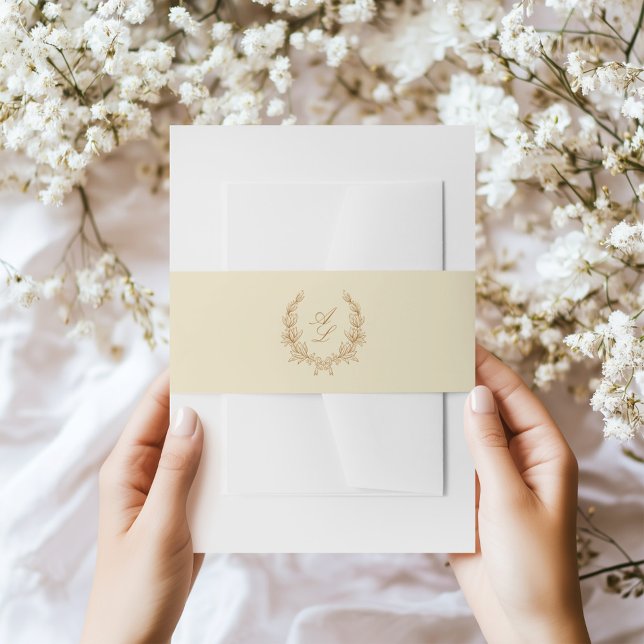 Cintas Para Invitaciones Elegante Boda de Wreath Bow botánico (Subido por el creador)