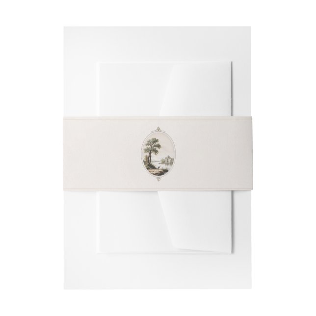 Cintas Para Invitaciones Elegante Boda en Castillo Francés (Anverso Ejemplo)