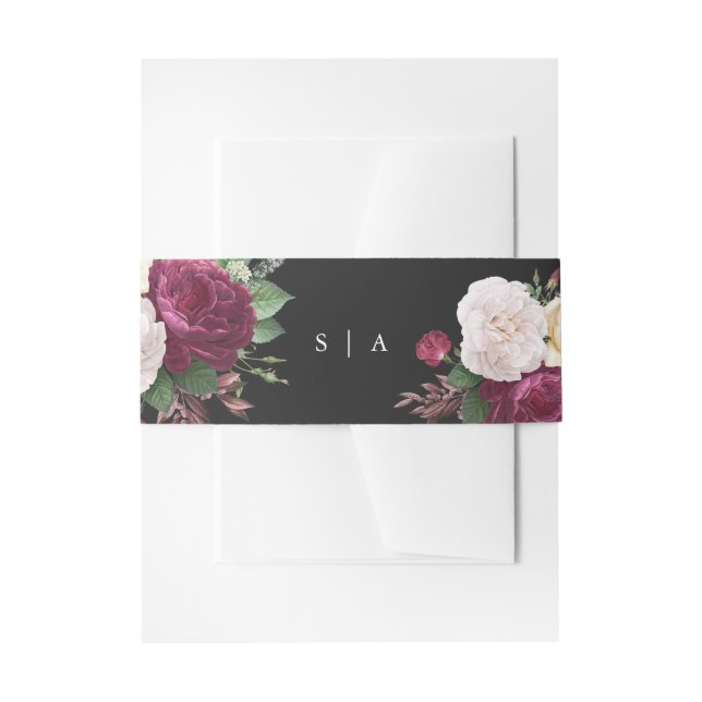 Cintas Para Invitaciones Elegante Boda floral (Anverso Ejemplo)