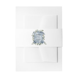 Cintas Para Invitaciones Elegante Boda Floral Azul Polvoriento