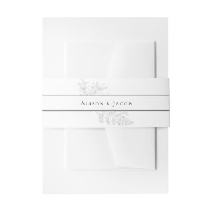 Cintas Para Invitaciones Elegante Boda floral blanco negro