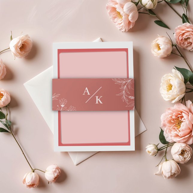 Cintas Para Invitaciones Elegante Boda Floral Boho (Subido por el creador)