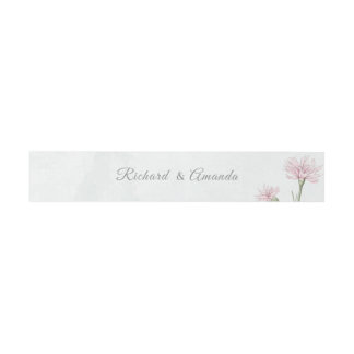 Cintas Para Invitaciones Elegante Boda Floral de Acuarela en Pastel
