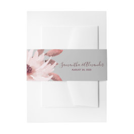 Cintas Para Invitaciones Elegante Boda floral de color rosa rojizo