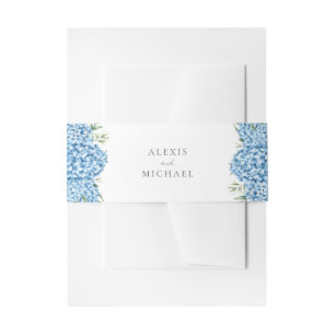 Cintas Para Invitaciones Elegante Boda floral de Hydrangea azul