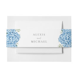Cintas Para Invitaciones Elegante Boda floral de Hydrangea azul