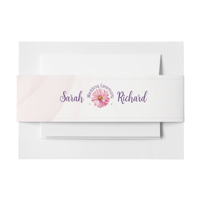 Cintas Para Invitaciones Elegante Boda floral de primavera (Anverso Ejemplo)