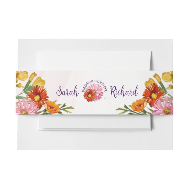 Cintas Para Invitaciones Elegante Boda floral de primavera (Anverso Ejemplo)