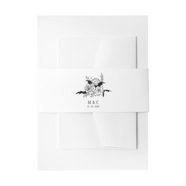 Cintas Para Invitaciones Elegante Boda floral gótico (Anverso Ejemplo)