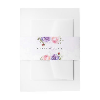 Cintas Para Invitaciones Elegante Boda floral moderno de Rubor