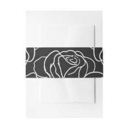 Cintas Para Invitaciones Elegante Boda floral negro