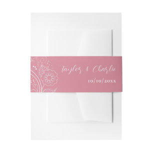 Cintas Para Invitaciones Elegante Boda floral rosa y turbio