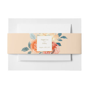 Cintas Para Invitaciones Elegante Boda floral Rubor Gold