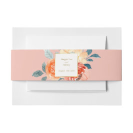 Cintas Para Invitaciones Elegante Boda floral Rubor Gold