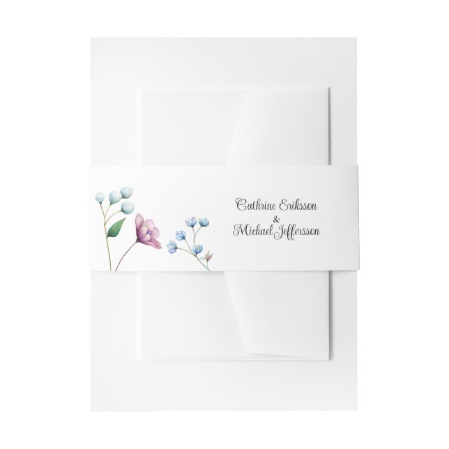 Cintas Para Invitaciones Elegante Boda floral suave romance botánico (Anverso Ejemplo)