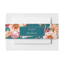 Elegante Boda floral Verde azulado de Moda Boho