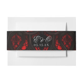 Cintas Para Invitaciones Elegante Boda gótico de la Catedral Roja y Negra