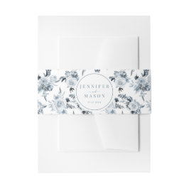 Cintas Para Invitaciones Elegante Boda gris azul polvoriento