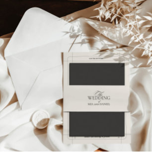 Cintas Para Invitaciones Elegante Boda gris claro de Moda