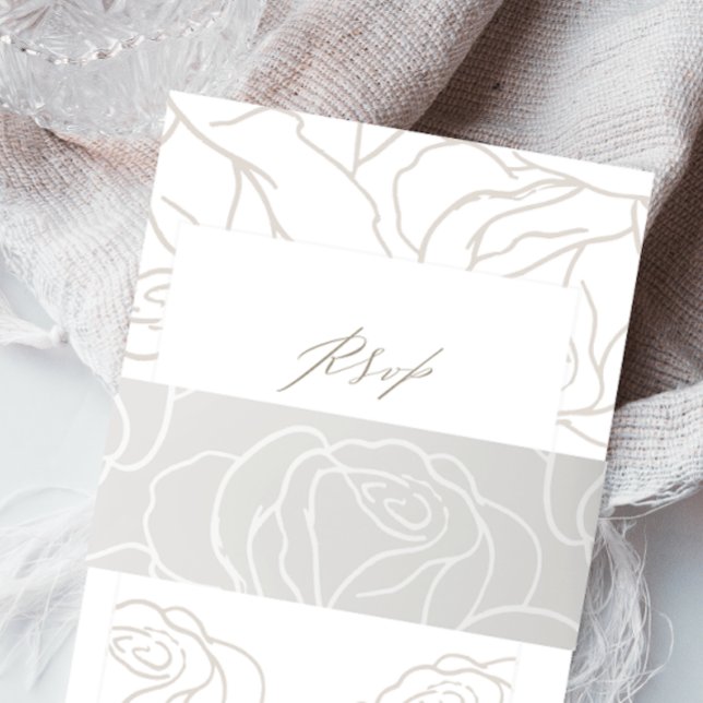 Cintas Para Invitaciones Elegante Boda Gris Floral (Subido por el creador)