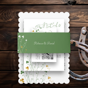 Cintas Para Invitaciones Elegante Boda irlandés Shamrock Green Gold