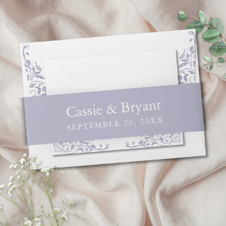 Cintas Para Invitaciones Elegante Boda Lavendar Purple francés Lilac