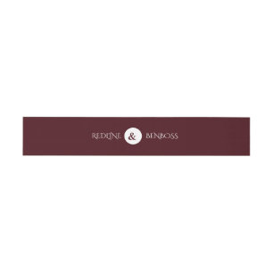 Cintas Para Invitaciones Elegante Boda Minimalista Burgundy