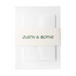 Cintas Para Invitaciones Elegante Boda Minimalista Verde Salvia 
