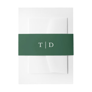 Cintas Para Invitaciones Elegante Boda Moderna con Monograma Verde Esmerald