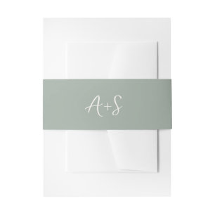 Cintas Para Invitaciones Elegante boda moderna en verde salvia