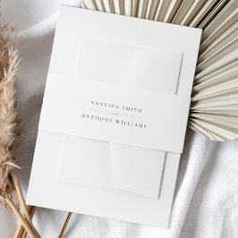 Cintas Para Invitaciones Elegante Boda moderno negro y blanco