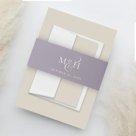 Cintas Para Invitaciones Elegante Boda Monograma Boda Lilac Lavender