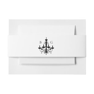 Cintas Para Invitaciones Elegante Boda Monograma de la lámpara de araña bla