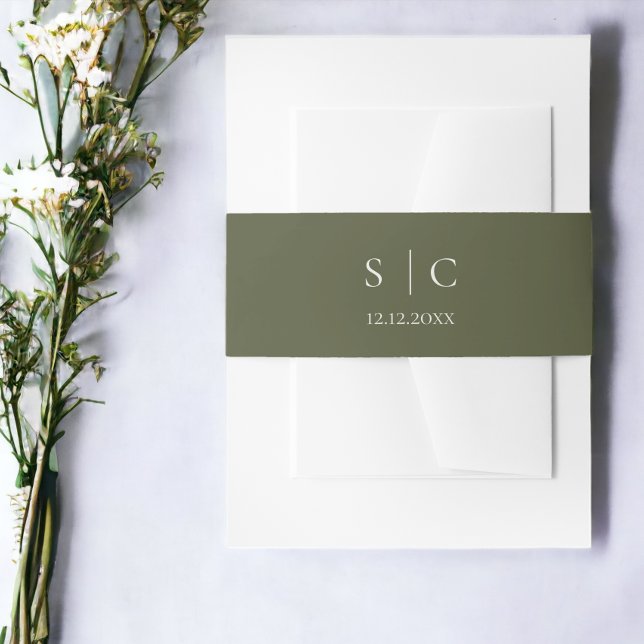 Cintas Para Invitaciones Elegante Boda Monogramada (Elegant Wedding Monogrammed Invitation Belly Bands from Ricaso)