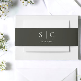 Cintas Para Invitaciones Elegante Boda Monogramada