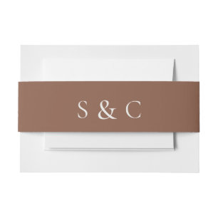 Cintas Para Invitaciones Elegante Boda Monogramada