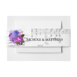 Cintas Para Invitaciones Elegante Boda musical floral